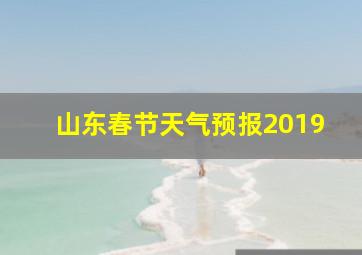 山东春节天气预报2019