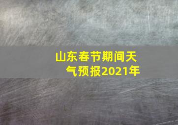 山东春节期间天气预报2021年