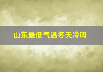 山东最低气温冬天冷吗