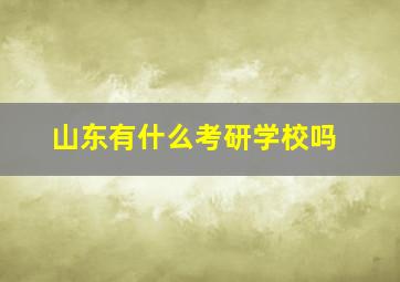 山东有什么考研学校吗