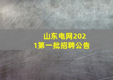 山东电网2021第一批招聘公告