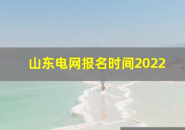 山东电网报名时间2022