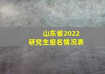 山东省2022研究生报名情况表