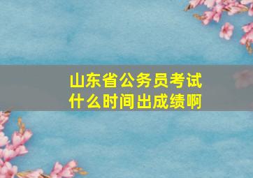 山东省公务员考试什么时间出成绩啊