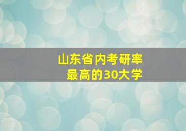 山东省内考研率最高的30大学