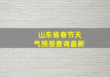 山东省春节天气预报查询最新