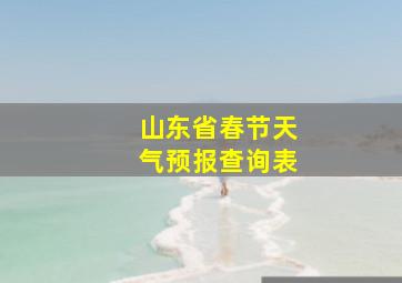 山东省春节天气预报查询表