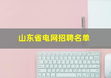 山东省电网招聘名单