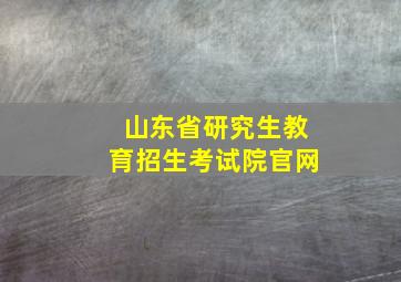 山东省研究生教育招生考试院官网