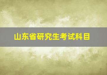 山东省研究生考试科目