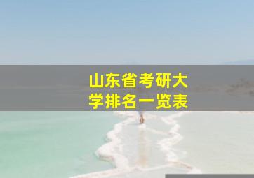 山东省考研大学排名一览表