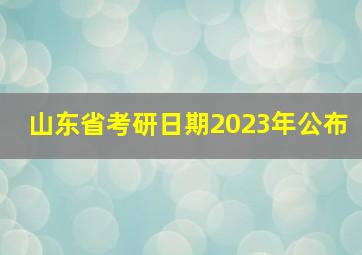 山东省考研日期2023年公布