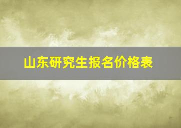 山东研究生报名价格表