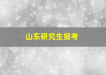 山东研究生报考