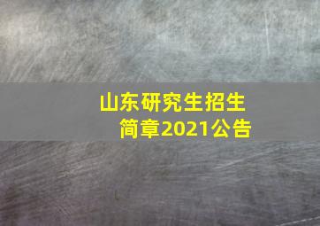 山东研究生招生简章2021公告