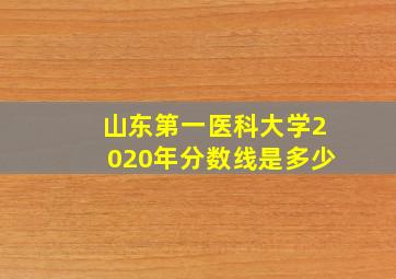 山东第一医科大学2020年分数线是多少