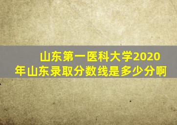 山东第一医科大学2020年山东录取分数线是多少分啊