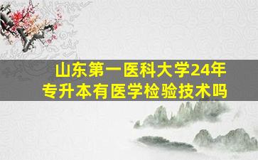 山东第一医科大学24年专升本有医学检验技术吗