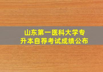 山东第一医科大学专升本自荐考试成绩公布