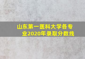 山东第一医科大学各专业2020年录取分数线