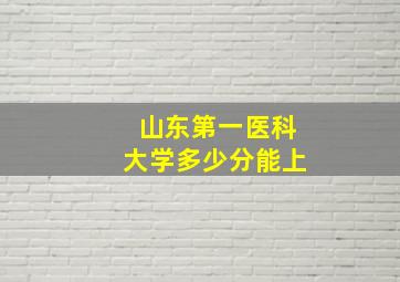 山东第一医科大学多少分能上