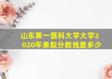 山东第一医科大学大学2020年录取分数线是多少