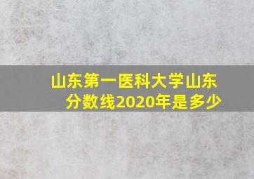 山东第一医科大学山东分数线2020年是多少