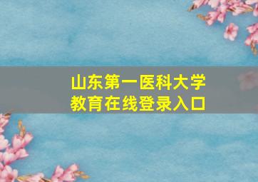 山东第一医科大学教育在线登录入口