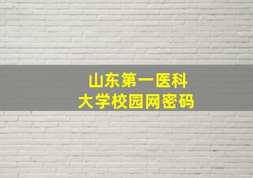 山东第一医科大学校园网密码