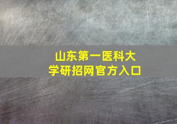 山东第一医科大学研招网官方入口