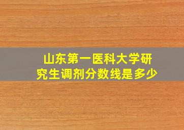 山东第一医科大学研究生调剂分数线是多少