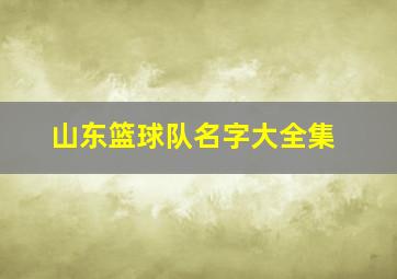 山东篮球队名字大全集