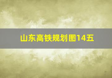 山东高铁规划图14五