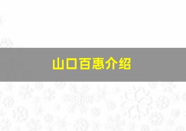 山口百惠介绍