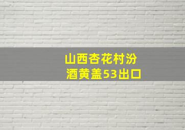 山西杏花村汾酒黄盖53出口