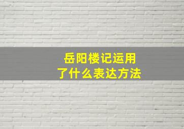 岳阳楼记运用了什么表达方法