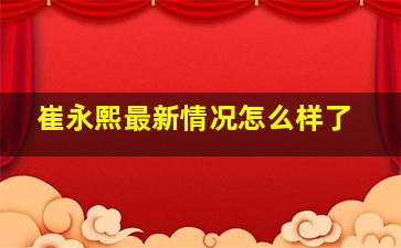 崔永熙最新情况怎么样了