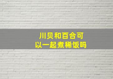 川贝和百合可以一起煮稀饭吗