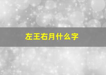 左王右月什么字