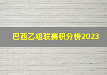 巴西乙组联赛积分榜2023