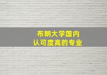 布朗大学国内认可度高的专业