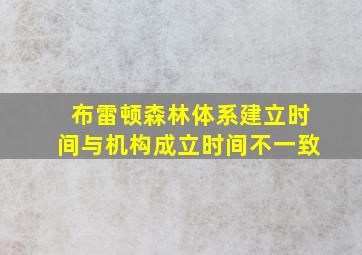 布雷顿森林体系建立时间与机构成立时间不一致