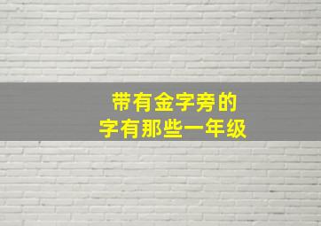 带有金字旁的字有那些一年级