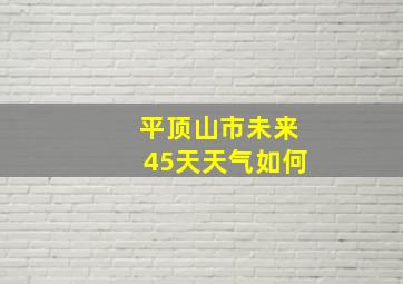 平顶山市未来45天天气如何