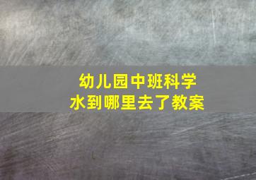 幼儿园中班科学水到哪里去了教案