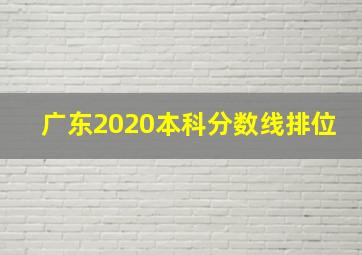 广东2020本科分数线排位