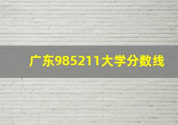 广东985211大学分数线