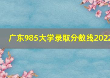 广东985大学录取分数线2022