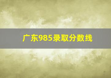 广东985录取分数线