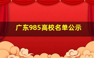 广东985高校名单公示